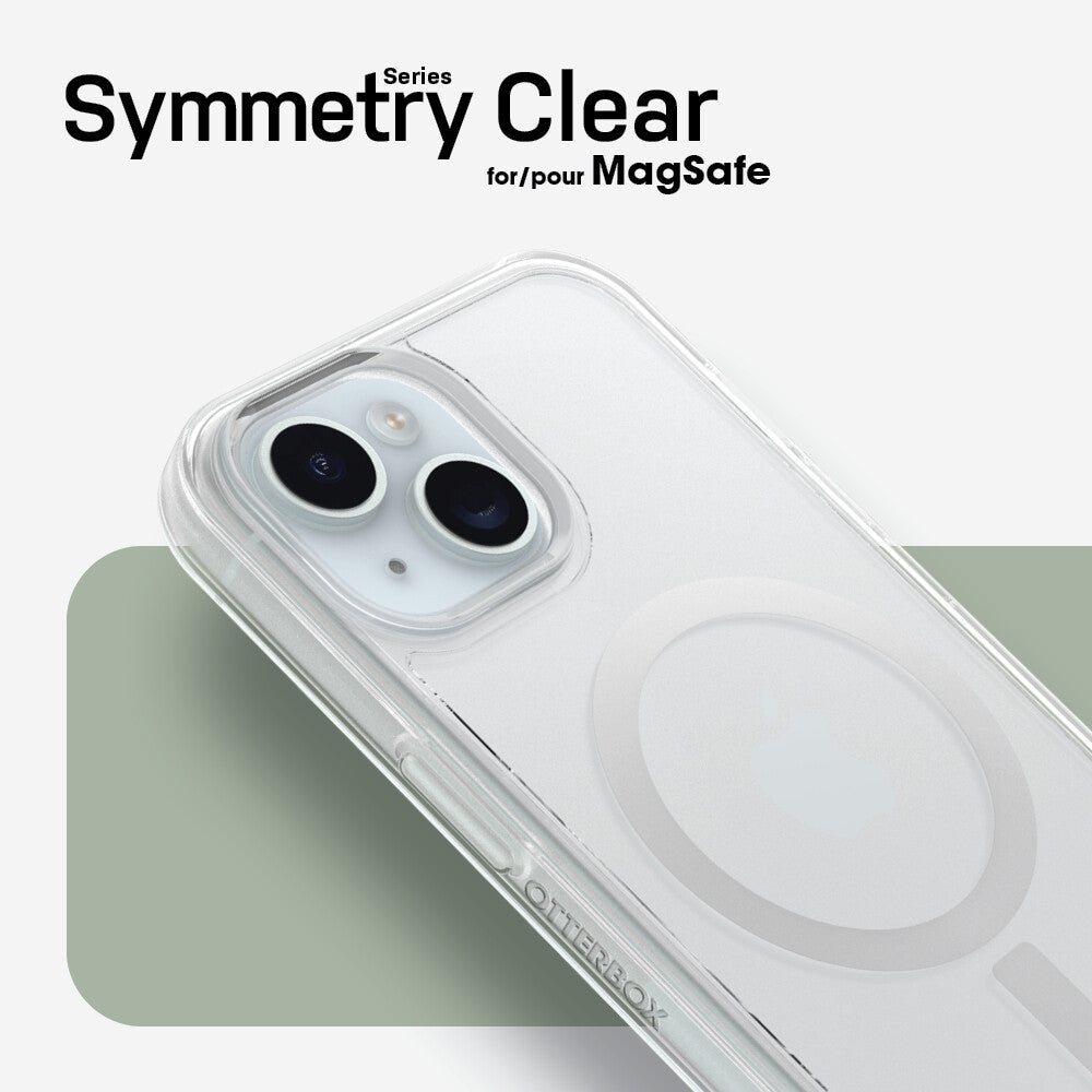 OtterBox Symmetry Clear Series with MagSafe for iPhone 15 in Clear