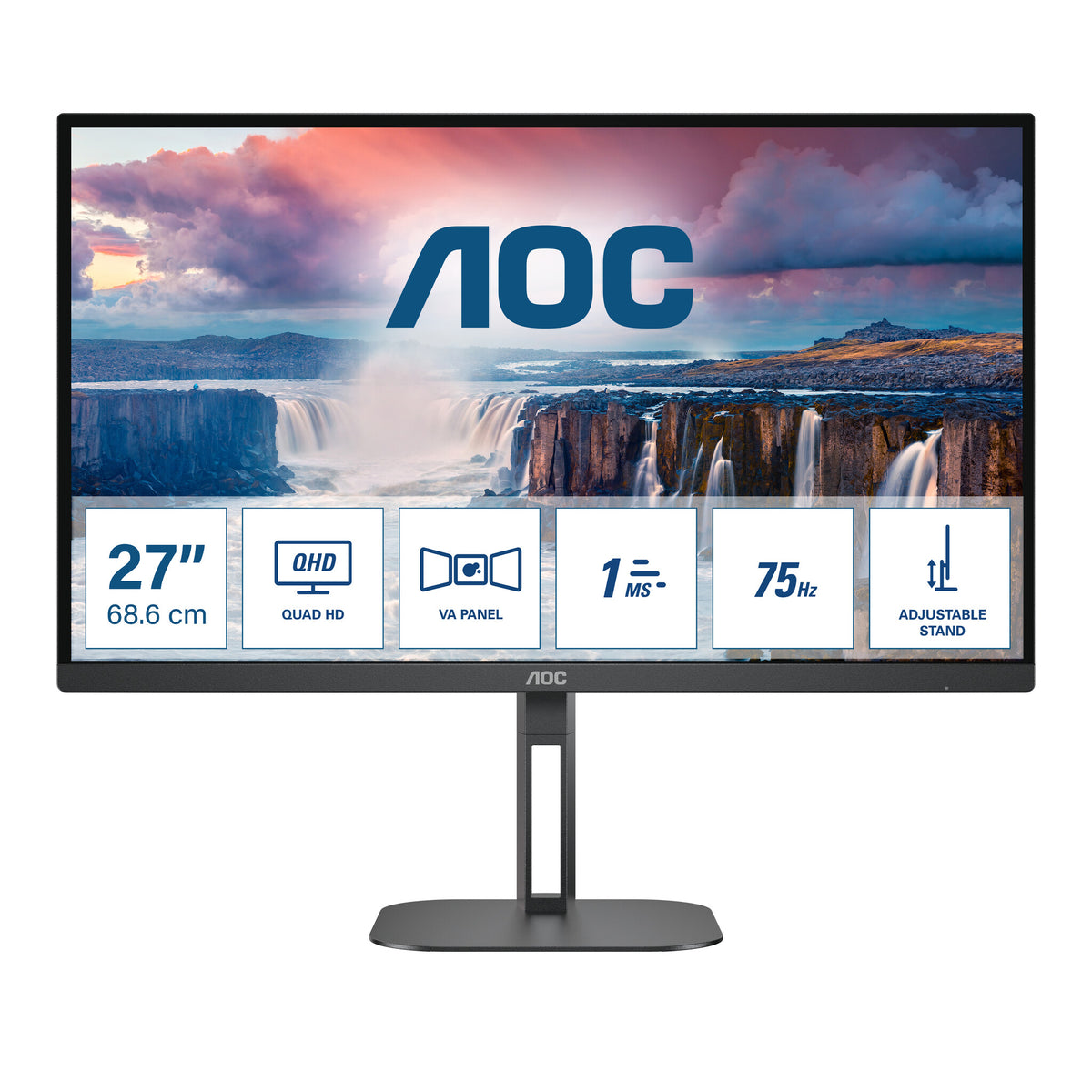 AOC V5 Q27V5N/BK - 68.6 cm (27") - 2560 x 1440 pixels Quad HD LED Monitor