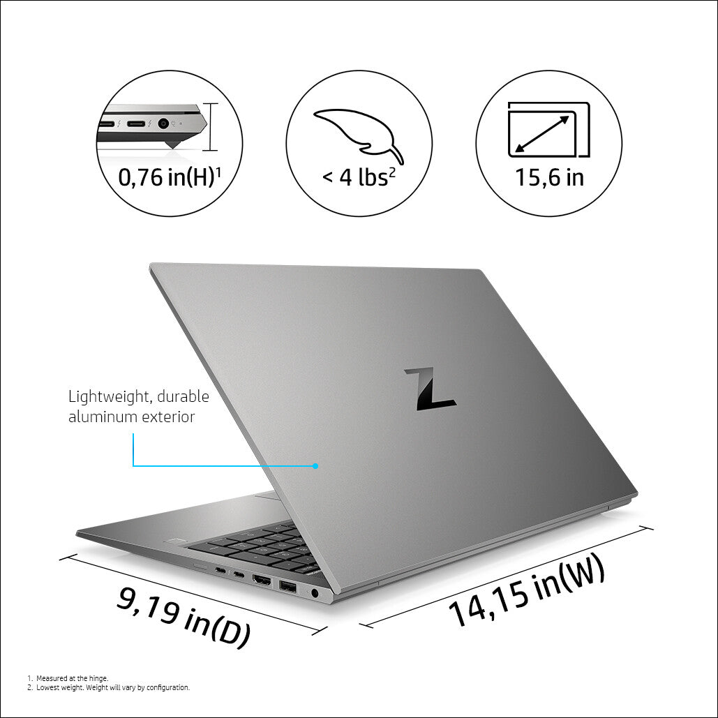 HP ZBook Firefly G8 Laptop - 39.6 cm (15.6&quot;) - Intel® Core™ i7-1165G7 - 16 GB DDR4-SDRAM - 512 GB SSD - NVIDIA Quadro T500 - Wi-Fi 6 - Windows 10 Pro - Grey