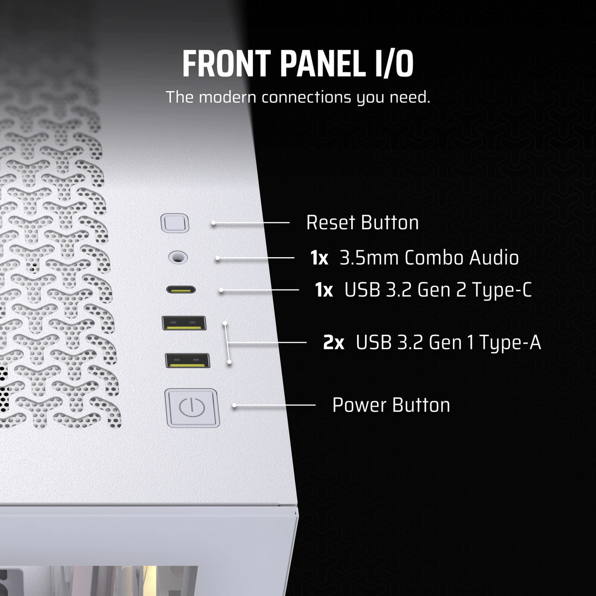 Corsair 3500X ARGB - EATX Mid Tower Case in White
