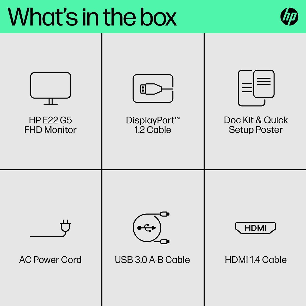 HP E-Series E22 G5 - 54.6 cm (21.5") - 1920 x 1080 pixels Full HD LED Monitor