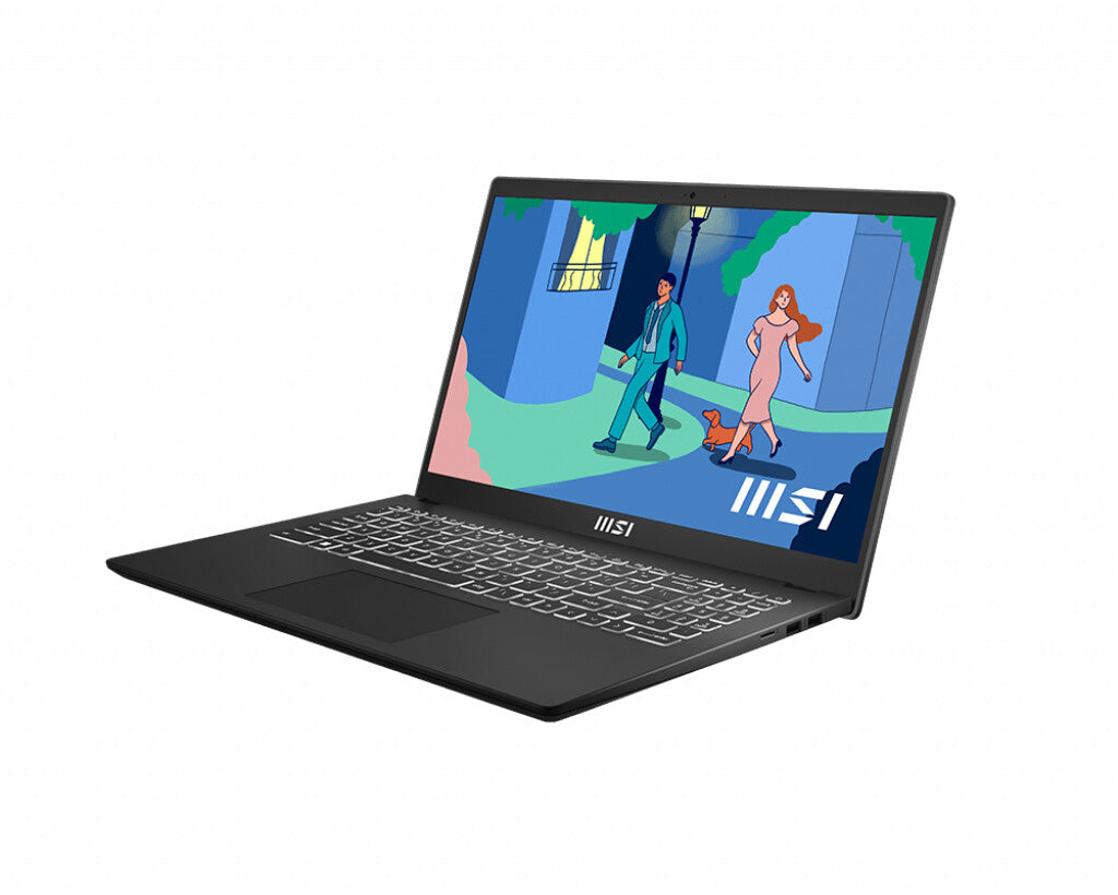 MSI Modern 15 Laptop - 39.6 cm (15.6") - Intel® Core™ i7-1255U - 8 GB DDR4-SDRAM - 512 GB SSD - Wi-Fi 6 - Windows 11 Home - Black