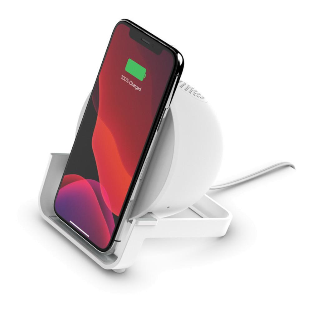 Belkin BOOSTCHARGE Wireless Charging Stand/Speaker Combo - White