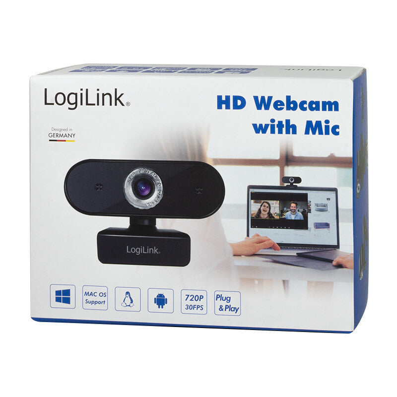 LogiLink UA0368 webcam 1280 x 720 pixels USB 2.0 Black