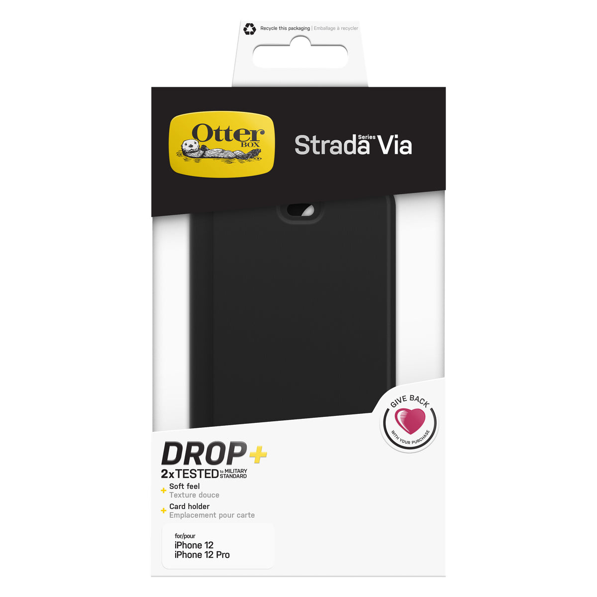 OtterBox Strada Via Series for iPhone 12 / 12 Pro in Black