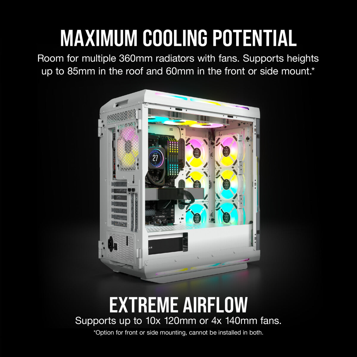 Corsair iCUE 5000T RGB - ATX Mid Tower Case in White