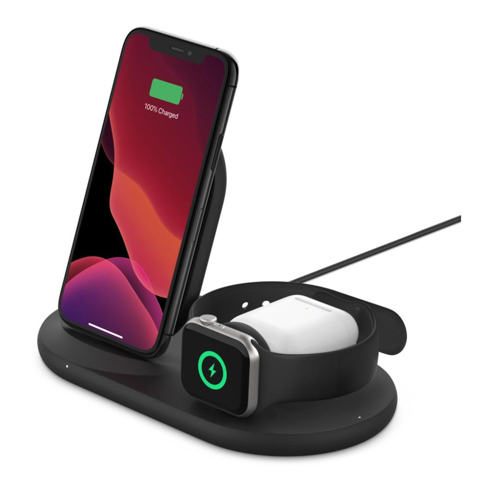 Belkin BOOSTCHARGE 3-in-1 Wireless Charger for Apple Devices - Black