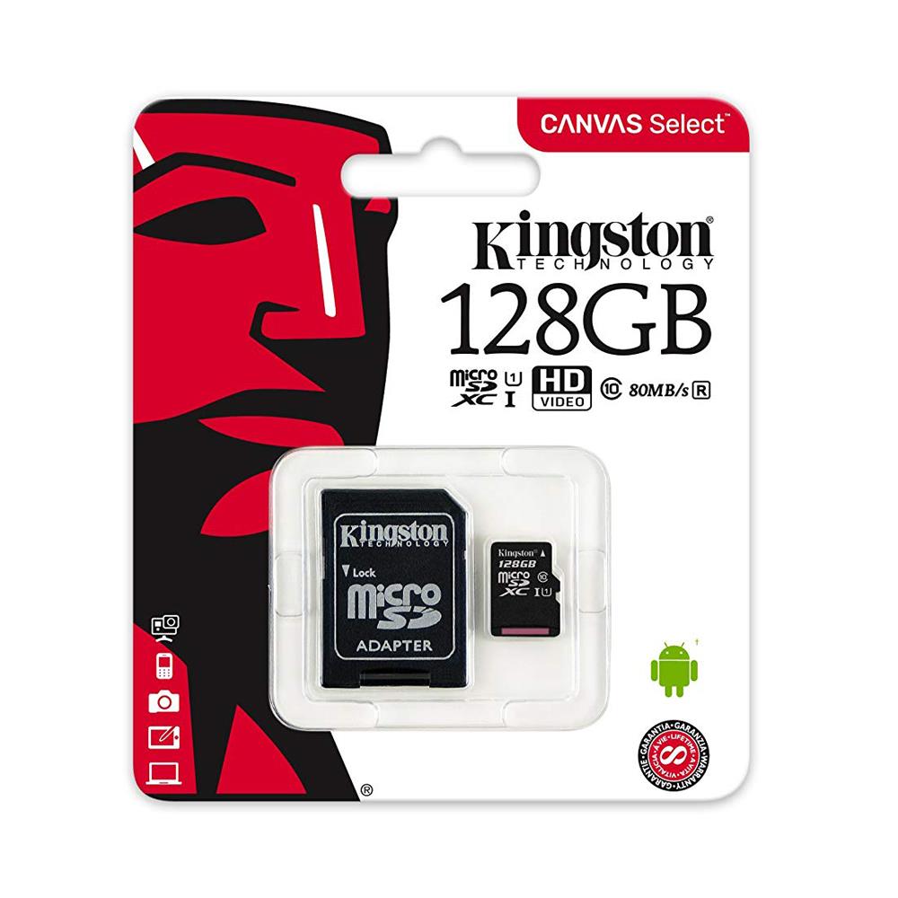 Kingston 128GB Micro SD Memory Card with Adapter
