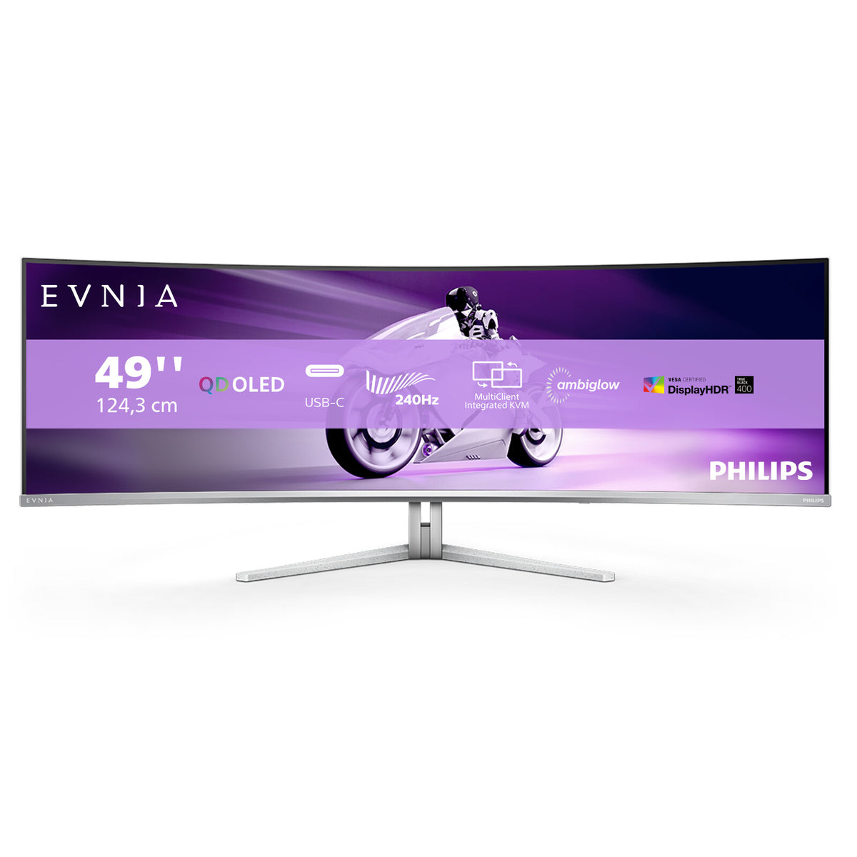 Philips 49M2C8900/00 - 124.2 cm (48.9") - 5120 x 1440 pixels Dual QHD QD-OLED Monitor in White