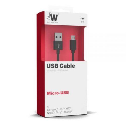 Just Wireless Micro USB Charge & Sync Cable - 1m - Black
