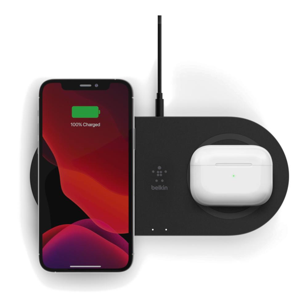 Belkin BOOSTCHARGE Dual Wireless Charging Pad 10W with PSU - Black