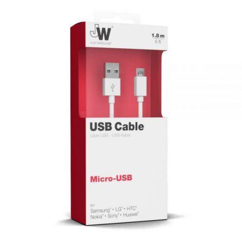 Just Wireless Micro USB Charge & Sync Cable - 1.8m - White