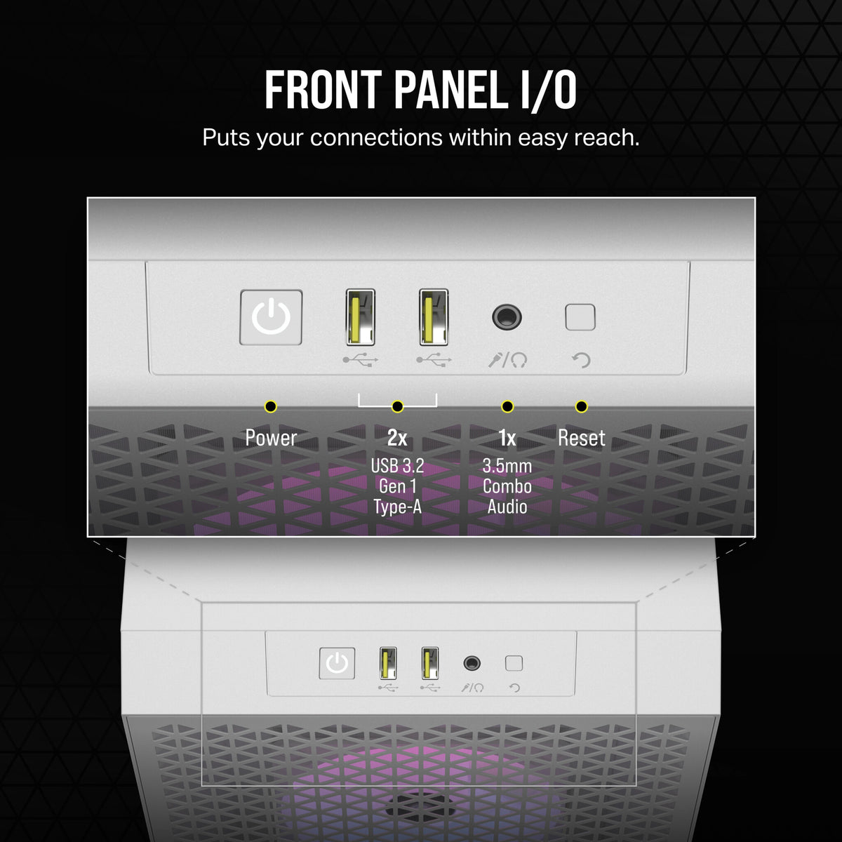 Corsair 3000D RGB AIRFLOW - ATX Mid Tower Case in White