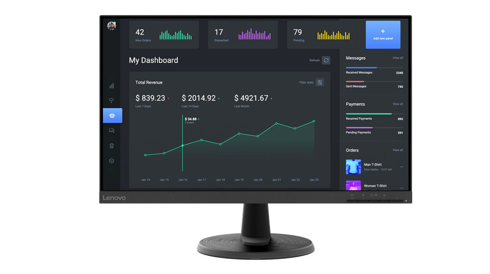 Lenovo C24-40 - 60.5 cm (23.8") - 1920 x 1080 pixels FHD LED Monitor