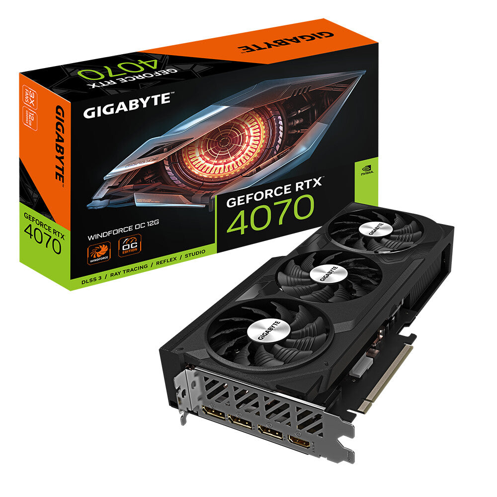 Gigabyte WINDFORCE OC 12G  NVIDIA 12 GB GDDR6X GeForce RTX 4070 graphics card