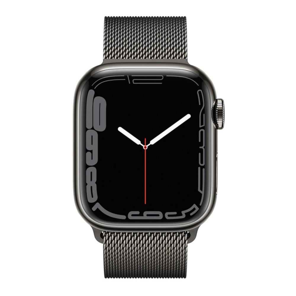 Apple Watch Series 7 GPS + Cellular 41mm Graphite Stainless Steel Case with Graphite Milanese Loop