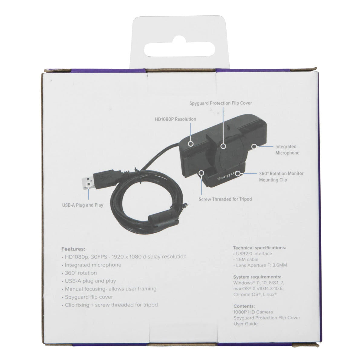 Targus AVC041GL - 2 MP 1920 x 1080 pixels USB 2.0 webcam in Black
