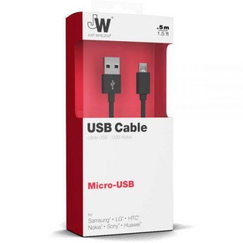 Just Wireless Micro USB Charge & Sync Cable - 0.5m - Black
