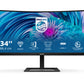 Philips E Line 346E2CUAE/00 computer monitor 86.4 cm (34") 3440 x 1440 pixels Wide Quad HD+ LCD Black