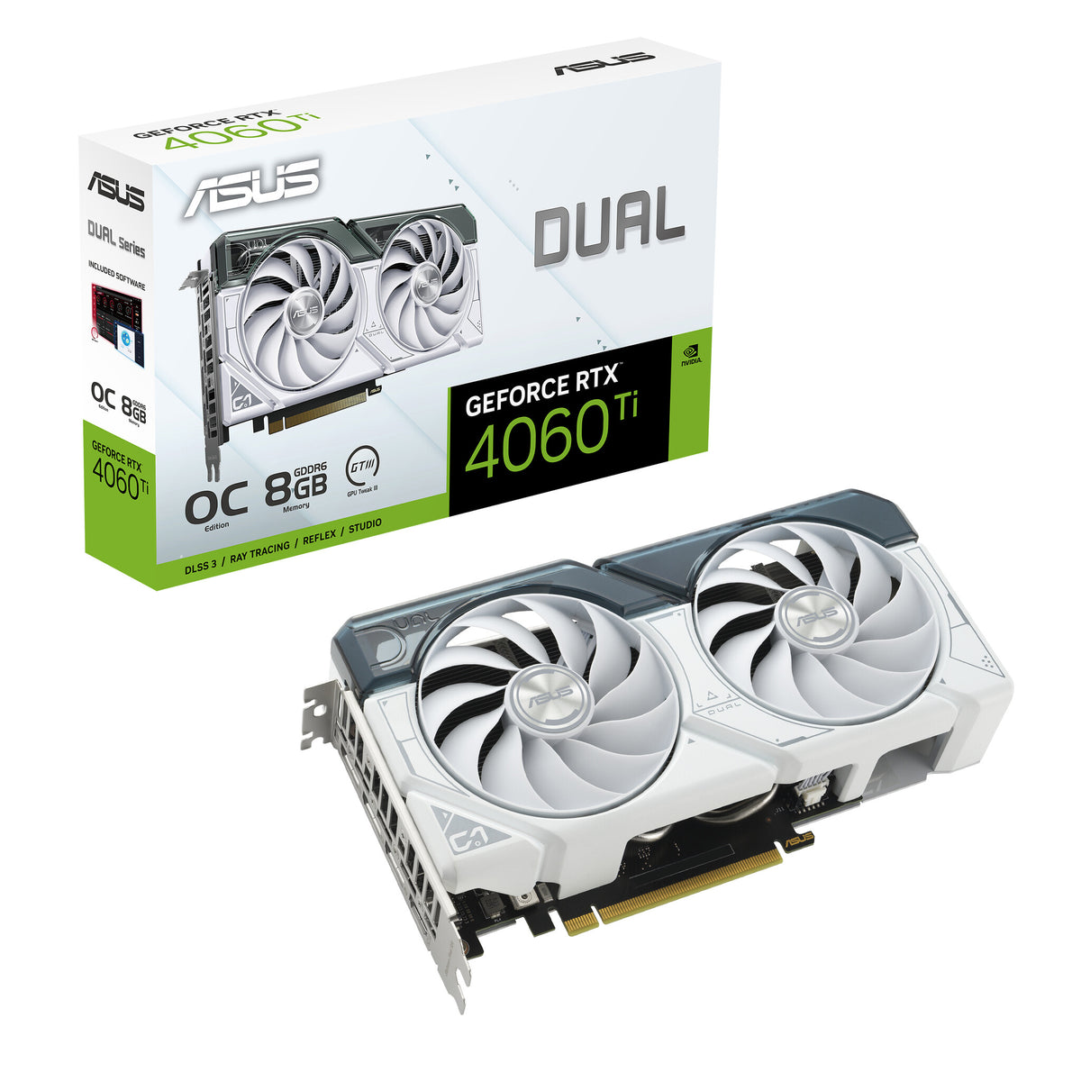 ASUS Dual Fan &quot;White Edition&quot; - NVIDIA 8 GB GDDR6 GeForce RTX 4060 Ti graphics card
