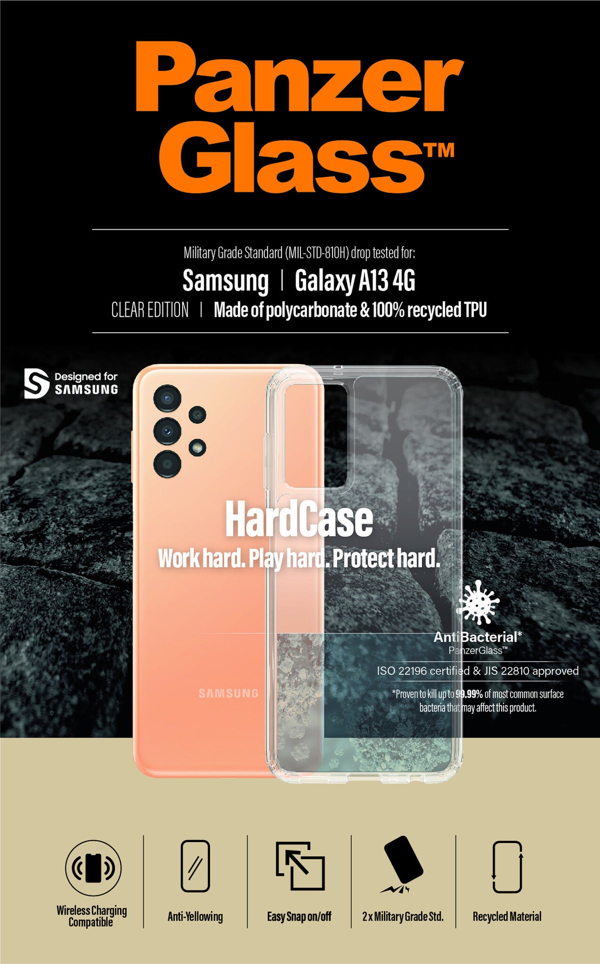 PanzerGlass ® HardCase for Samsung A13 in Transparent