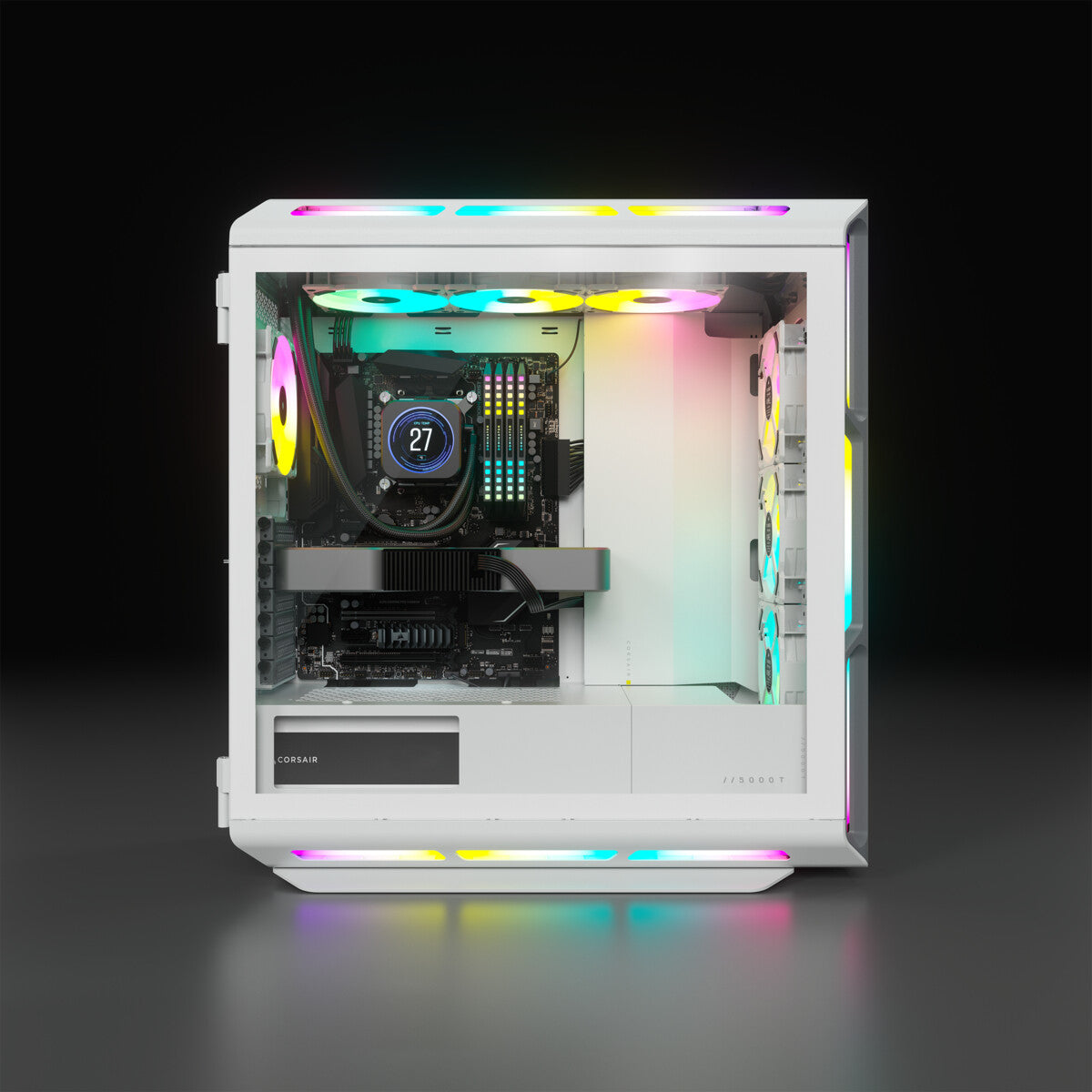 Corsair iCUE 5000T RGB - ATX Mid Tower Case in White