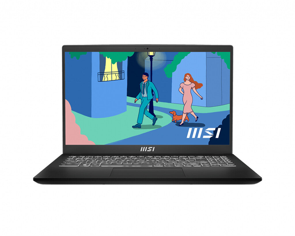 MSI Modern 15 Laptop - 39.6 cm (15.6&quot;) - Intel® Core™ i7-1255U - 8 GB DDR4-SDRAM - 512 GB SSD - Wi-Fi 6 - Windows 11 Home - Black