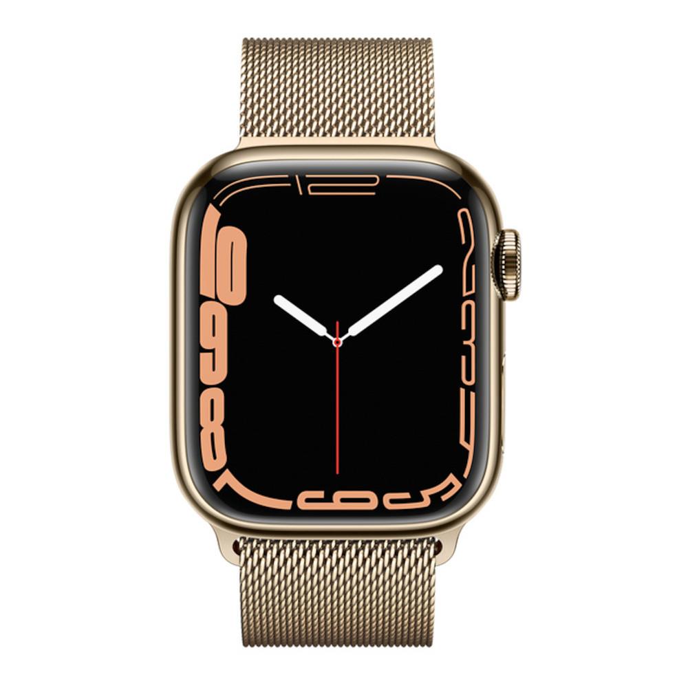 Apple Watch Series 7 GPS + Cellular 41mm Gold Stainless Steel Case with Gold Milanese Loop