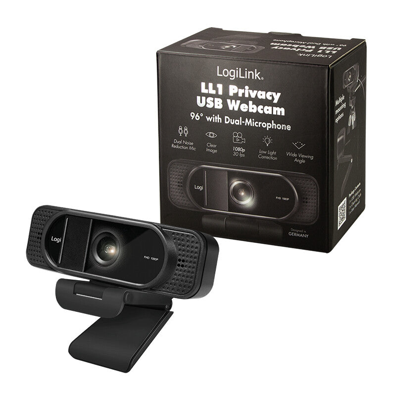 LogiLink UA0381 webcam 1920 x 1080 pixels USB 2.0 Black