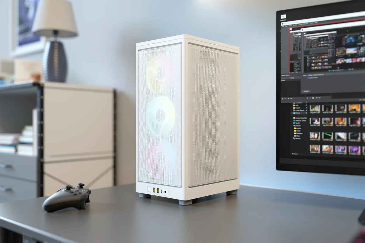 Corsair 2000D RGB AIRFLOW - Mini ITX Tower Case in White