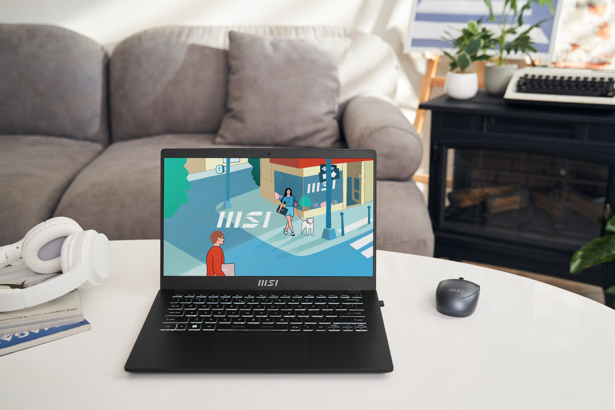 MSI Modern 14 Netbook 35.6 cm (14") - Full HD AMD Ryzen™ 5 7530U - 8 GB DDR4-SDRAM - 512 GB SSD - Wi-Fi 6E - Windows 11 Home - Black