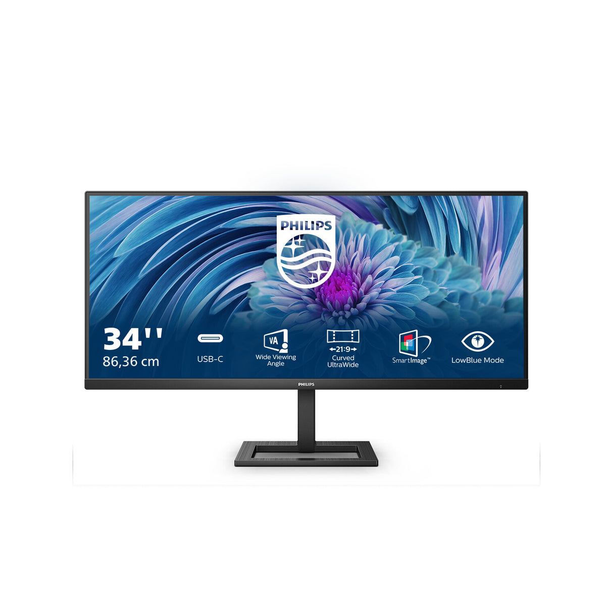 Philips E Line 346E2LAE/00 LED display 86.4 cm (34") 3440 x 1440 pixels Wide Quad HD LCD Black