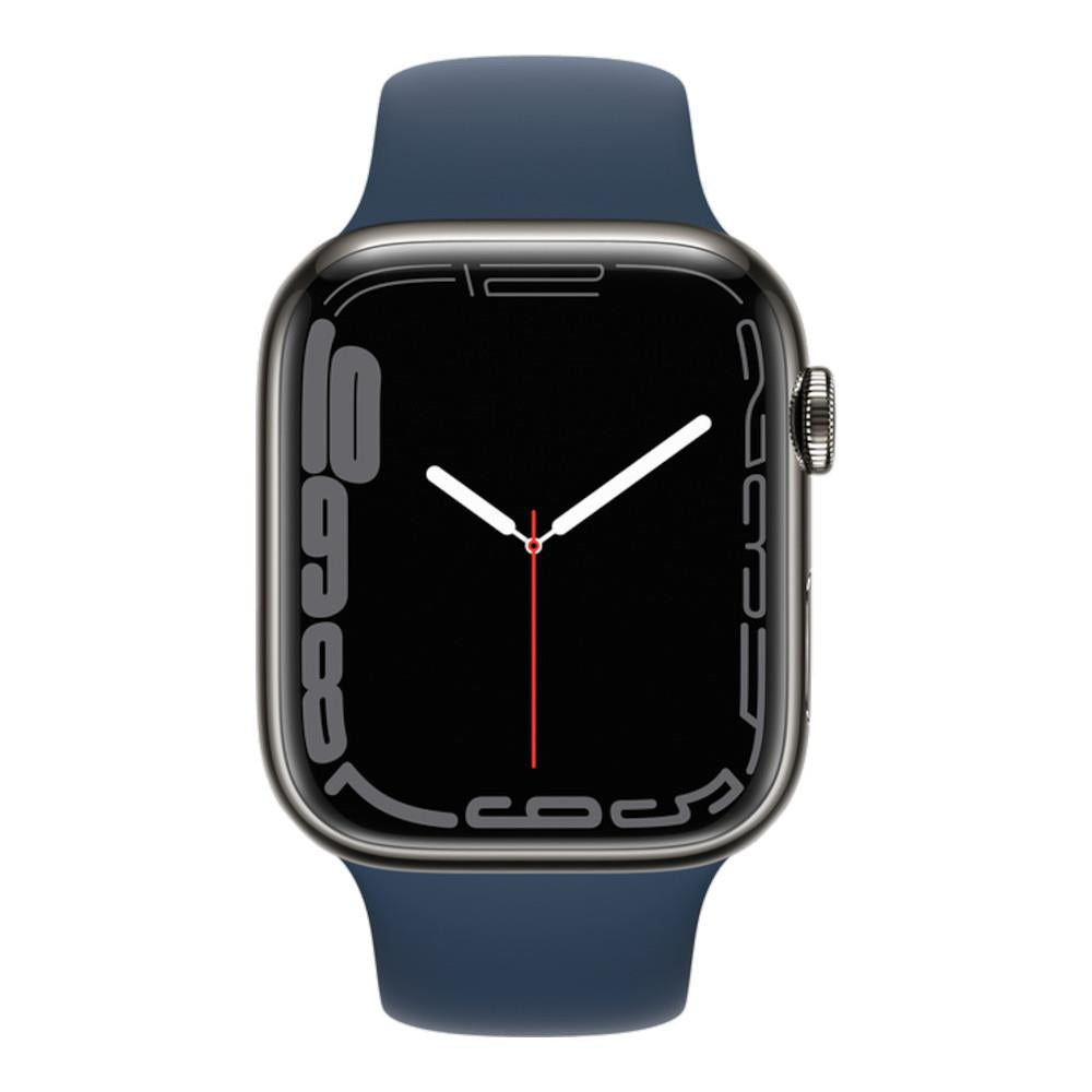 Apple Watch Series 7 GPS + Cellular 45mm Graphite Stainless Steel Case with Abyss Blue Sport Band
