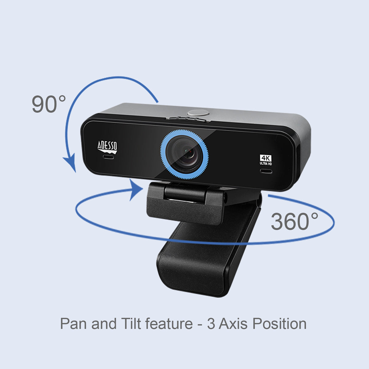 Adesso CyberTrack K4 - 8 MP 3840 x 2160p USB 2.0 webcam in Black