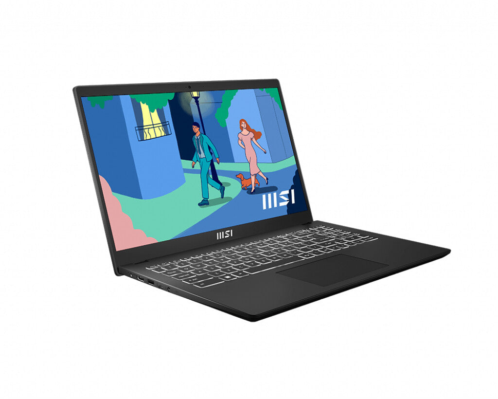 MSI Modern 15 Laptop - 39.6 cm (15.6&quot;) - Intel® Core™ i7-1255U - 8 GB DDR4-SDRAM - 512 GB SSD - Wi-Fi 6 - Windows 11 Home - Black
